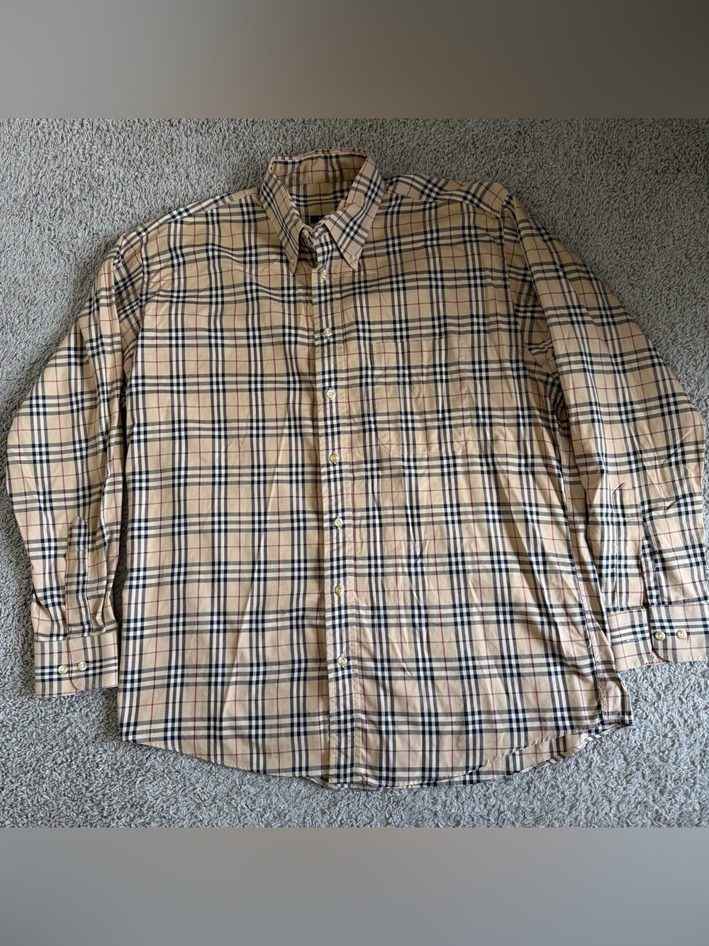 Burberry London VTG Vintage Nova Checks Button Down LS Shirt